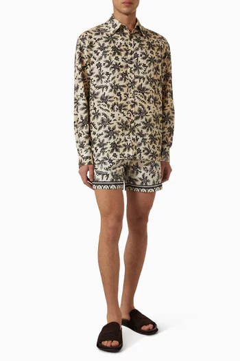 Lunar Botanica Slim-fit Shirt in Cotton-silk Blend