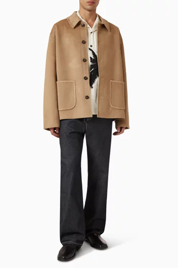Embroidered Jacket in Wool-cashmere Blend