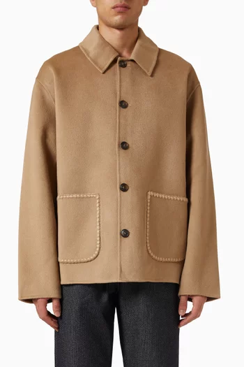 Embroidered Jacket in Wool-cashmere Blend