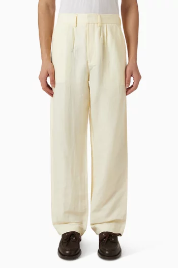 Classic Tailored Pants in Linen-wool Blend