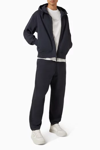 Vertical Placement Zip-up Hoodie in Cotton Fleece