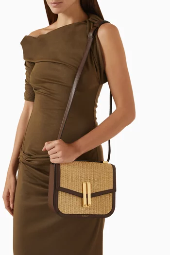 Vancouver Crossbody Bag in Raffia & Leather