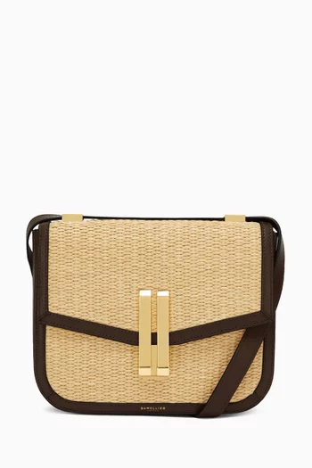 Vancouver Crossbody Bag in Raffia & Leather