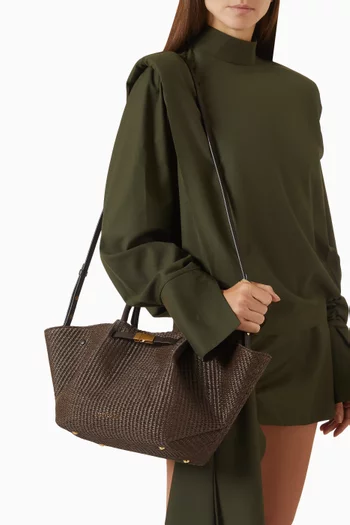 The Midi New York Tote Bag in Raffia