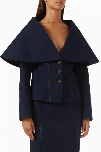 Shawl-collar Blazer in Denim