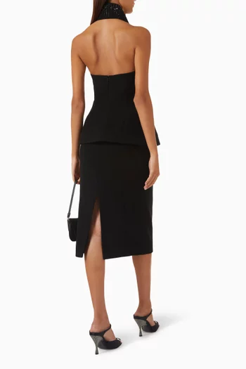 Halterneck Dress in Crepe