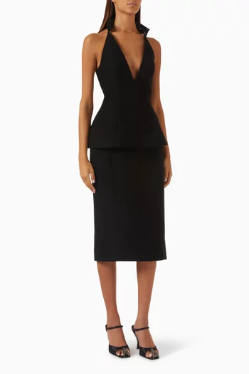 Halterneck Dress in Crepe