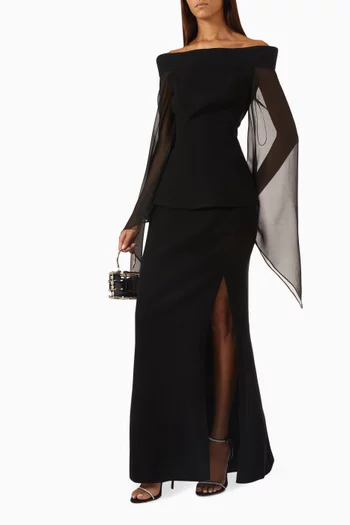 Off-shoulder Top in Crepe