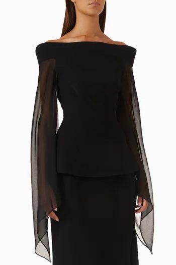 Off-shoulder Top in Crepe