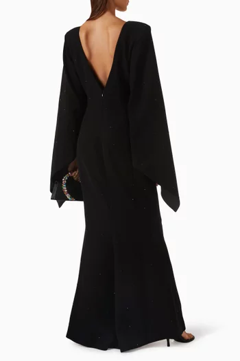 V-back Dress in Crepe