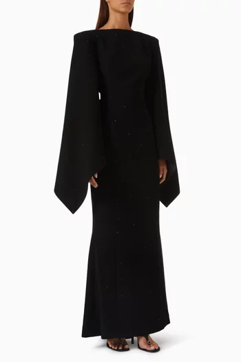 V-back Dress in Crepe