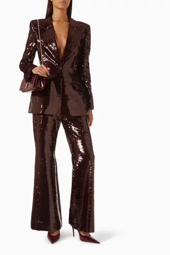 Sequin-embellished Flared Pants