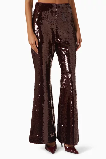 Sequin-embellished Flared Pants