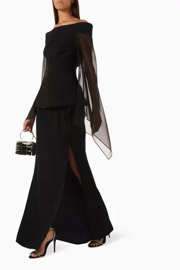 Slit Skirt in Crepe