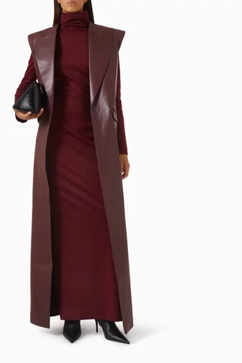High-neck Slit Dress in Jersey