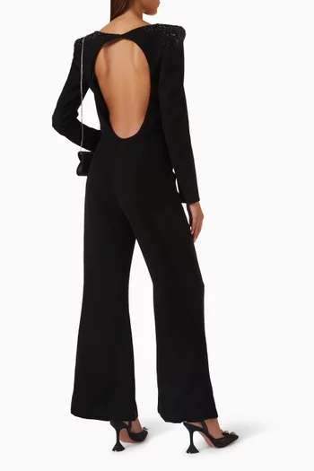 Open-back Jumpsuit in Crepe