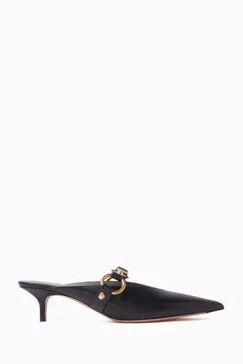 City 45 Mules in Shiny Calfskin