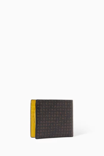 Select Square Folded Coin Wallet in Coated Canvas