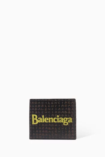 Select Square Folded Coin Wallet in Coated Canvas