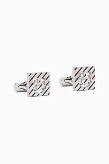 Square Gancini Cufflinks in Metal