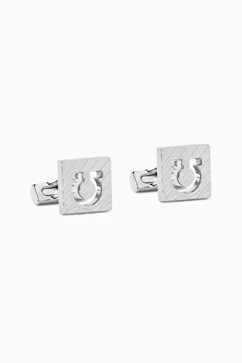 Square Gancini Cufflinks in Metal