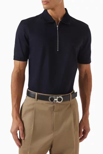 Reversible Gancini Belt in Calfskin