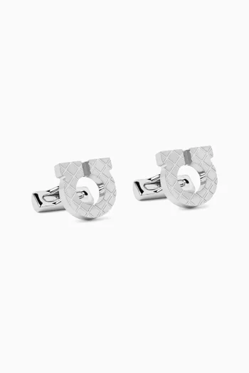 Gancini Logo Cufflinks in Metal