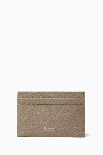 Gancini Card Holder in Calf Leather