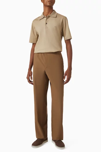 Knit Collar Polo Shirt in Cotton
