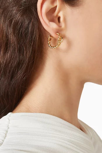 Gancini Twisted Chain Earrings in Brass