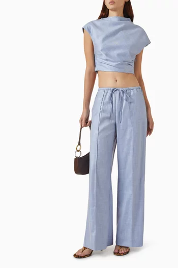 Asher Top in Textured Suiting