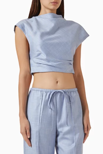 Asher Top in Textured Suiting