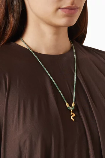 Bedouin Arabic Letter "Meem" Necklace in 18kt Gold