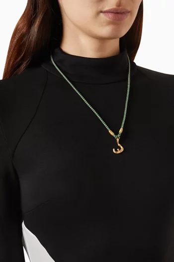 Bedouin Arabic Letter "Noon" Necklace in 18kt Gold