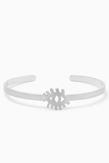 Evil Eye Cuff Bracelet in Sterling Silver