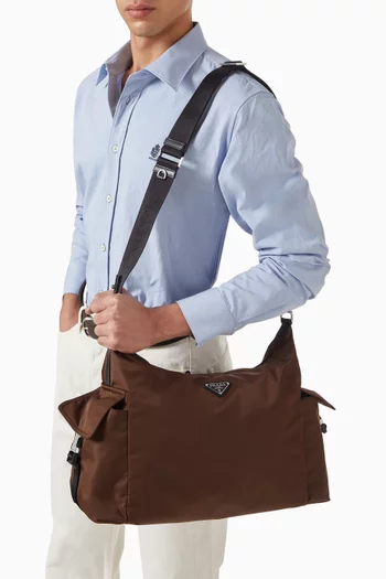 Explore Shoulder Bag in Re-Nylon & Saffiano Leather