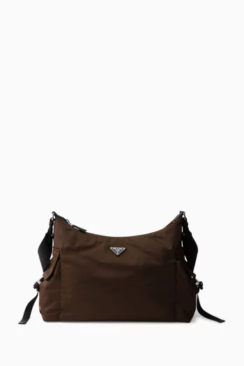 Explore Shoulder Bag in Re-Nylon & Saffiano Leather