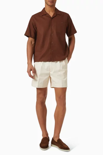 Blake Double Pleated Shorts in Cotton