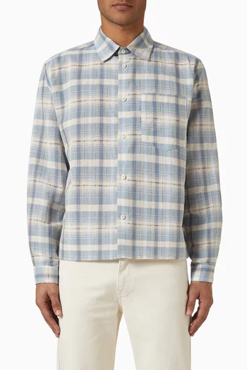 Jesse Checked Boxy Shirt in Linen & Cotton