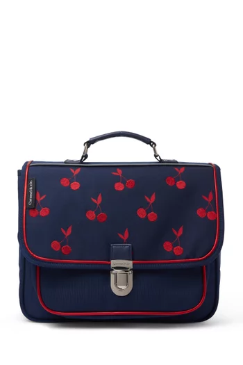Small Velvet Cherries Schoolbag in Canvas