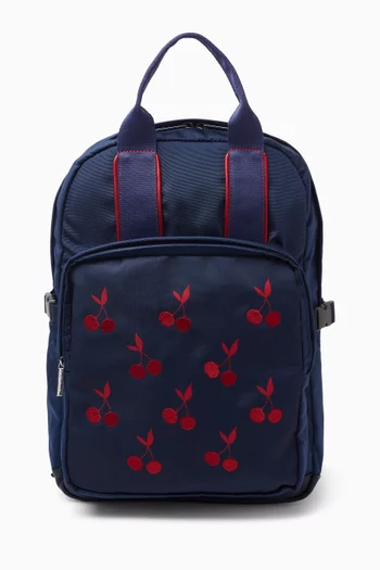 Medium Velvet Cherries Backpack in Canvas