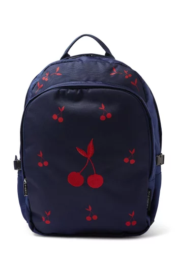 Large Velvet Cherries Backpack in Canvas