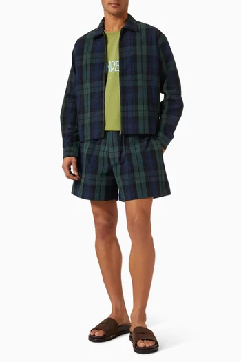 Drawstring Shorts in Cotton Seersucker