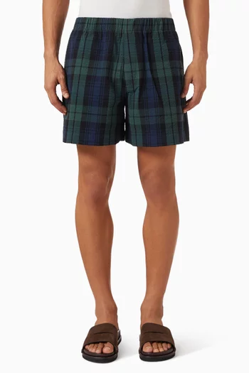 Drawstring Shorts in Cotton Seersucker