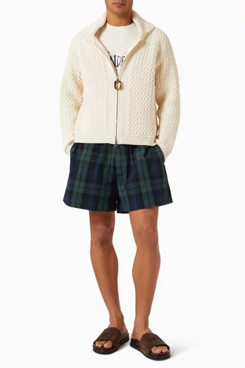 Cable Front Zip Sweater