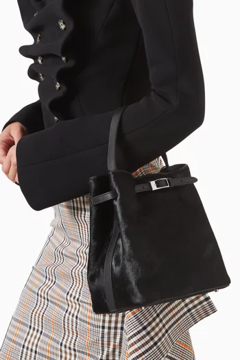 Small Belt Tote Bag in Pony Hair