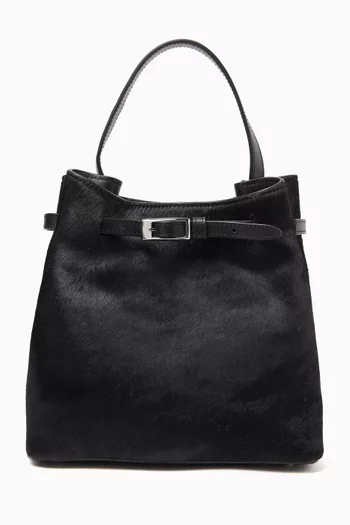 Small Belt Tote Bag in Pony Hair