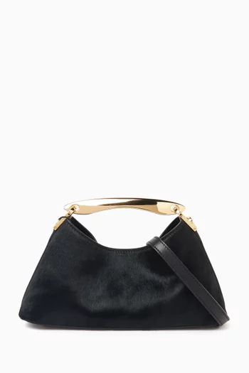 Mini Boomerang Top-handle Bag in Pony Leather