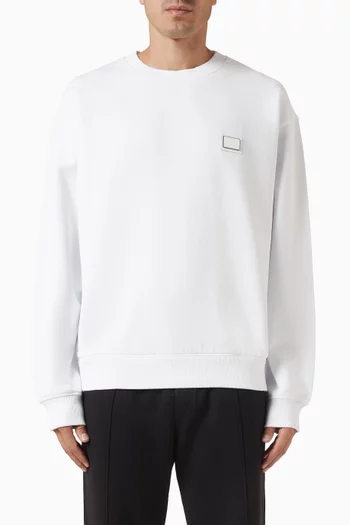 Logo Plate Sweatshirt in Cotton