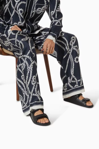 Logo Sandals in Leather